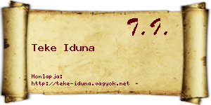 Teke Iduna névjegykártya